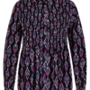 Monsoon Ikat Print Shirred Blouse