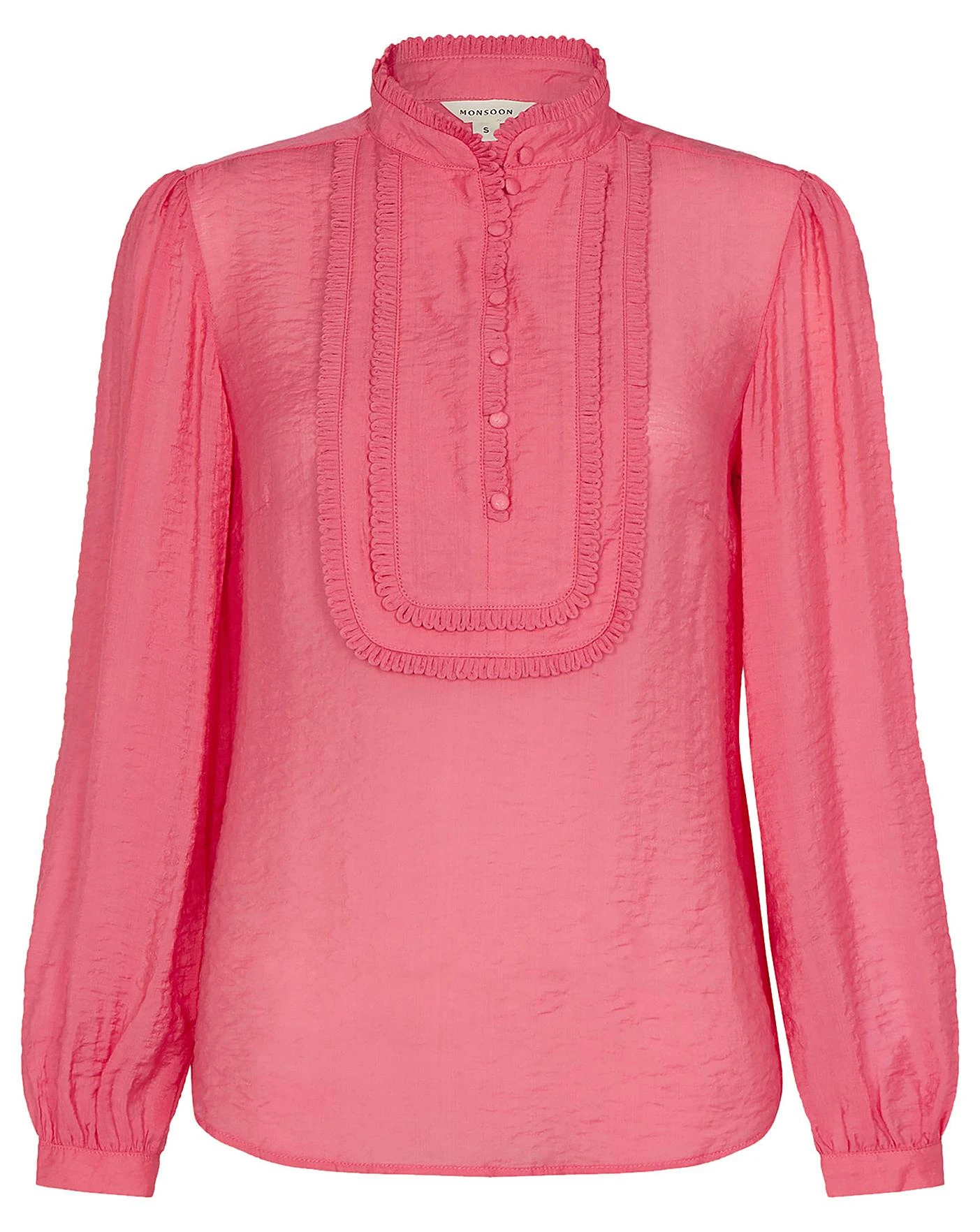 Monsoon Liz Textured Bib Plain Blouse 1 Monsoon Liz Textured Bib Plain Blouse