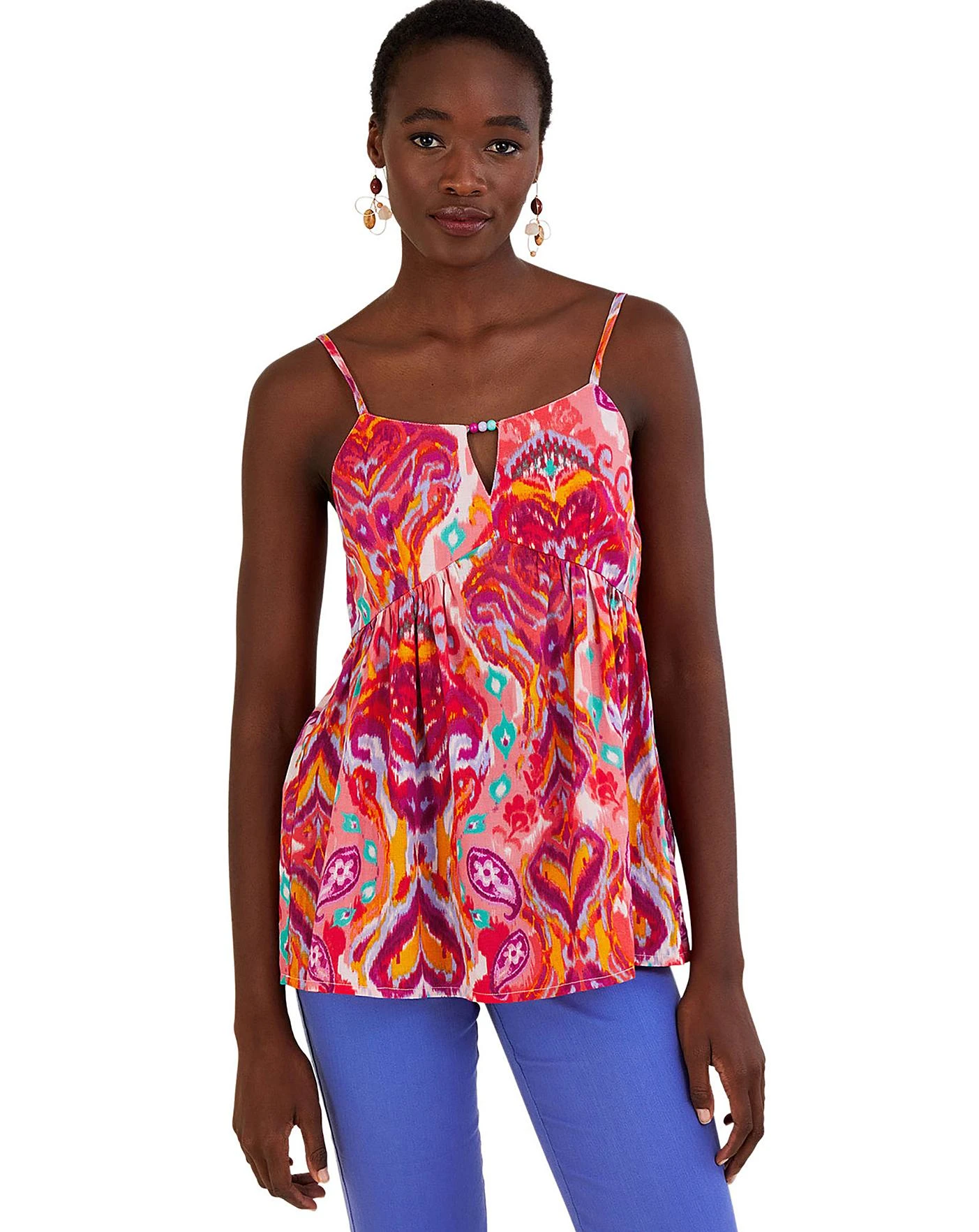 Monsoon Ikat Paisley Print Cut-Out Cami 2 Monsoon Ikat Paisley Print Cut-Out Cami - Image 2