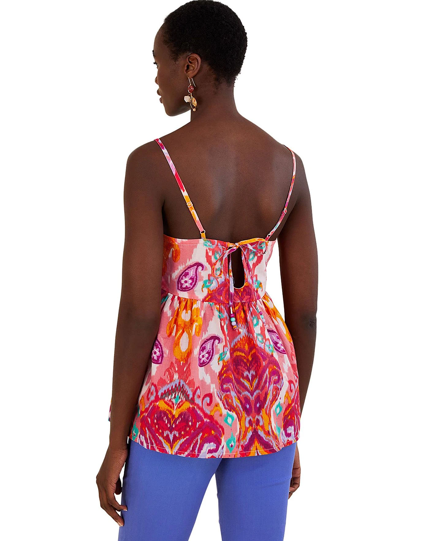 Monsoon Ikat Paisley Print Cut-Out Cami 4 Monsoon Ikat Paisley Print Cut-Out Cami - Image 4