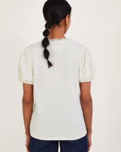 Monsoon Crochet Lace Jersey Top -Cheap Vextalia Store jr650 54072346 4