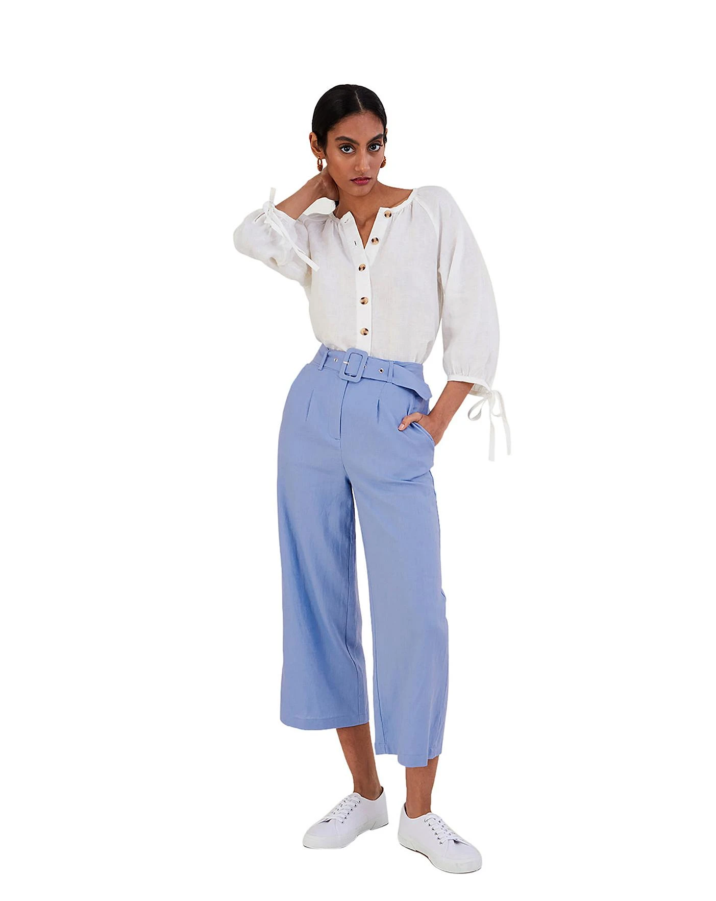 Monsoon Tie Cuff Button Through Blouse 4 Monsoon Tie Cuff Button Through Blouse - Image 4