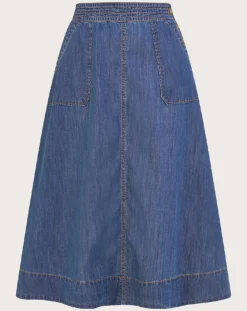Monsoon Pull On Denim Midi Skirt