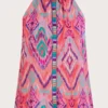 Monsoon Ikat Print Tape Halter Cami Top