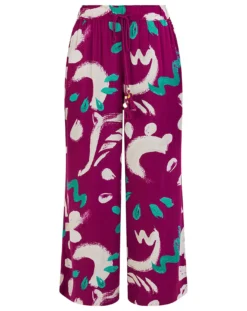 Monsoon Brushstroke Wide Leg Trousers