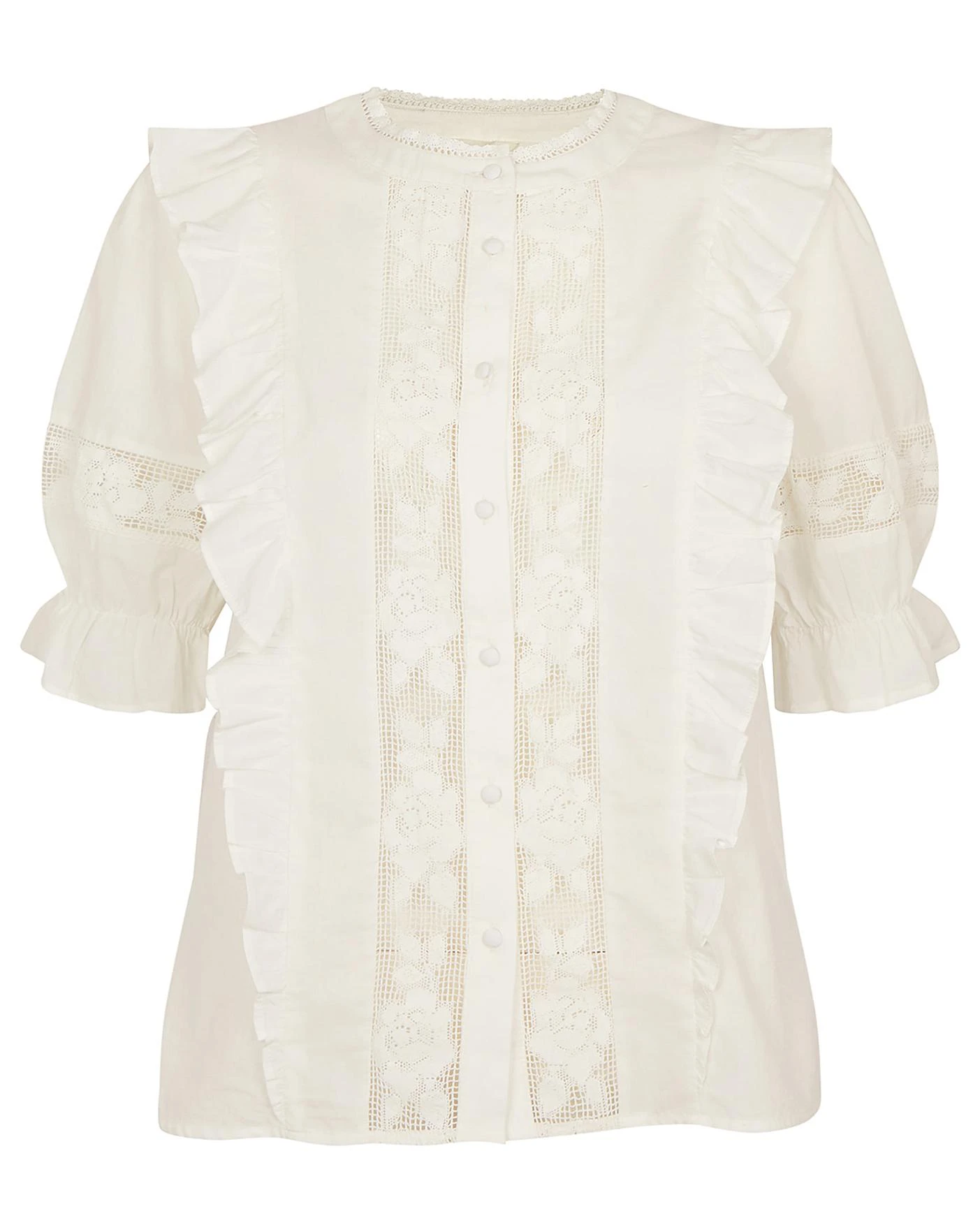 Monsoon Annette Crochet Trim Blouse 3 Monsoon Annette Crochet Trim Blouse - Image 3