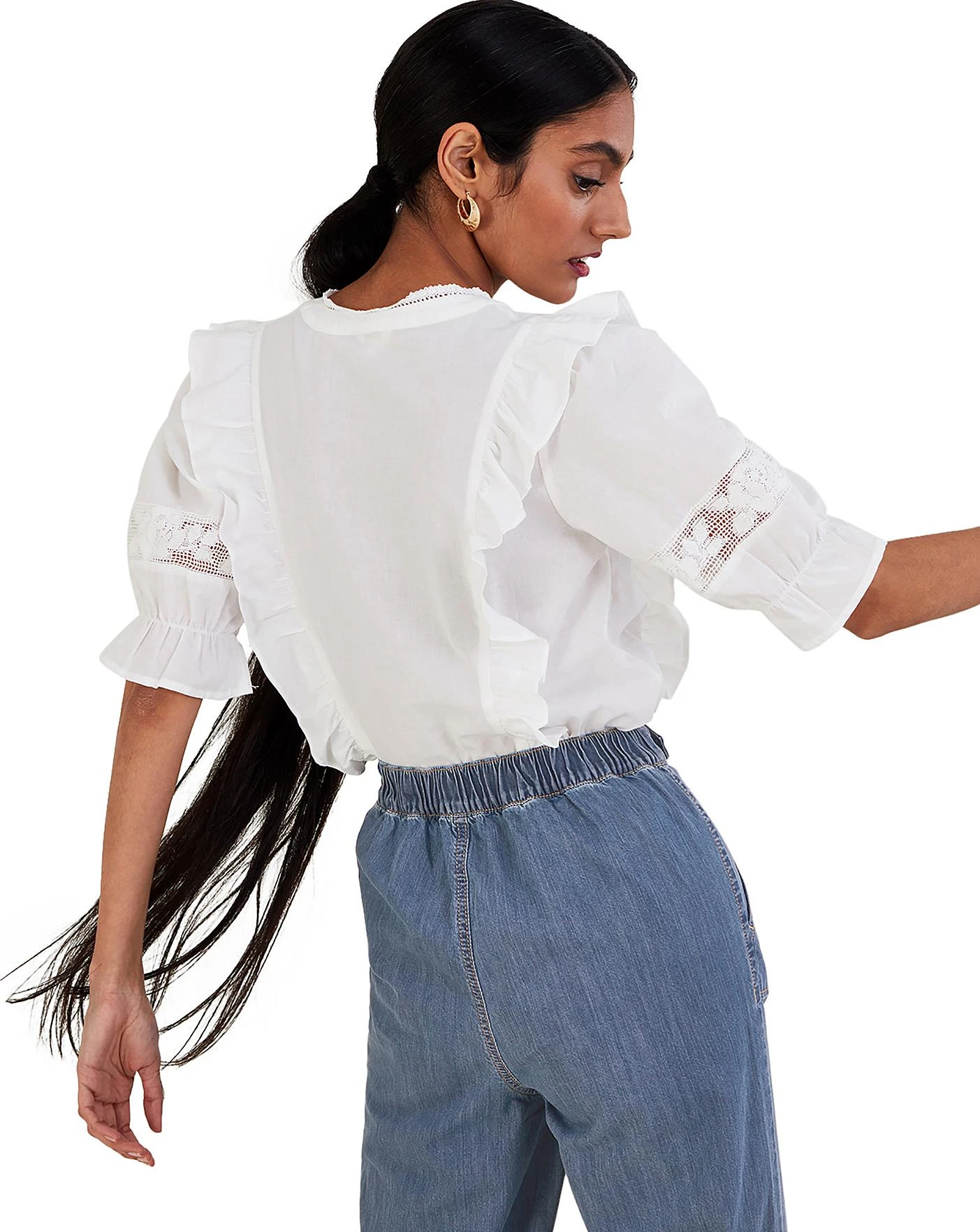 Monsoon Annette Crochet Trim Blouse 4 Monsoon Annette Crochet Trim Blouse - Image 4