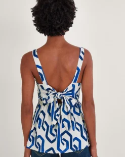 Monsoon Geometric Tie Back Cami Top -Cheap Vextalia Store jr930 54151132 2