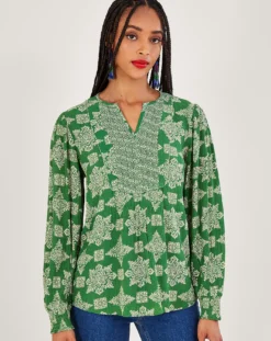 Monsoon Fernandia Pleated Geometric Top -Cheap Vextalia Store jr937 54021907 2