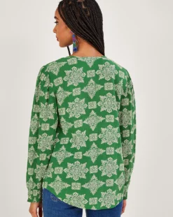 Monsoon Fernandia Pleated Geometric Top -Cheap Vextalia Store jr937 54021907 4