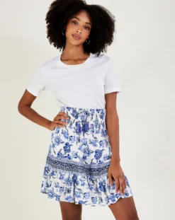 Monsoon Floral Tie Waist Short Skirt