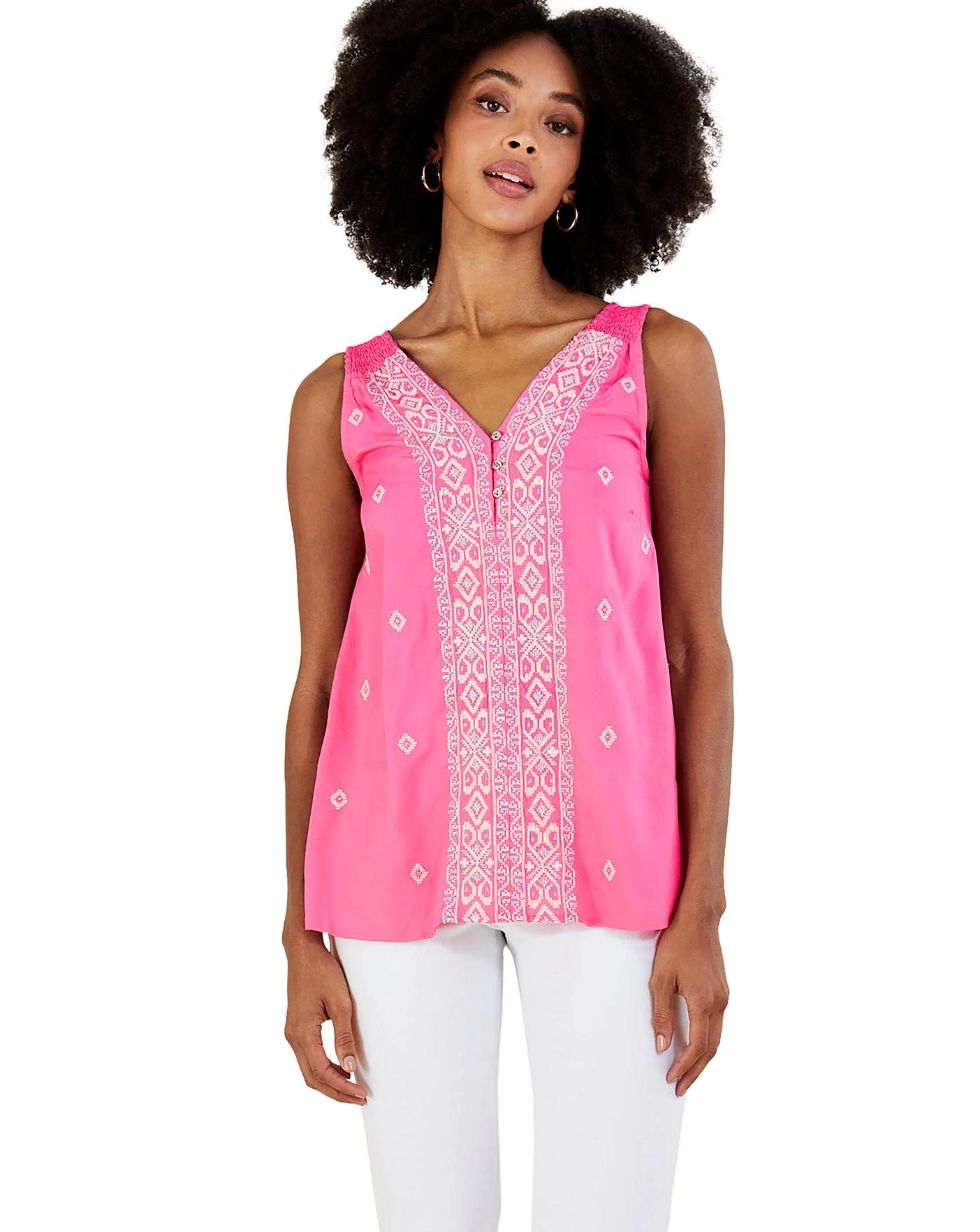 Monsoon Embroidered Wide Strap Vest Top 2 Monsoon Embroidered Wide Strap Vest Top - Image 2