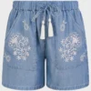 Monsoon Embroidered Denim Shorts