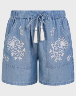 Monsoon Embroidered Denim Shorts