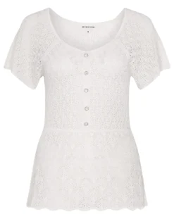 Monsoon Angel Sleeve Pointelle Top