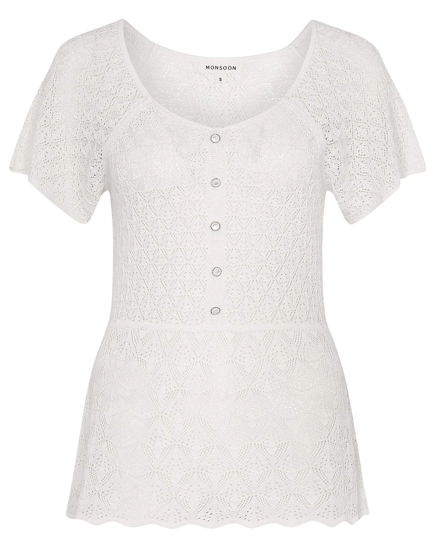 Monsoon Angel Sleeve Pointelle Top 1 Monsoon Angel Sleeve Pointelle Top