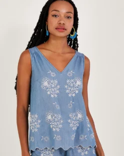 Monsoon Embroidered Denim Tank Top -Cheap Vextalia Store ru405 54299239 2