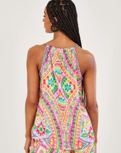 Monsoon Mosaic Print Halter Cami Top -Cheap Vextalia Store ru493 54306810 4