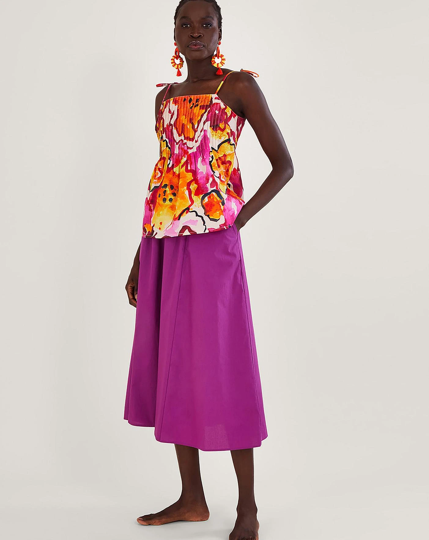 Monsoon Chantal Pleated Print Cami Top 2 Monsoon Chantal Pleated Print Cami Top - Image 2