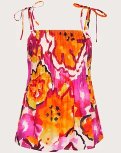 Monsoon Chantal Pleated Print Cami Top