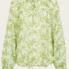 Monsoon Oriana Metallic Palm Blouse