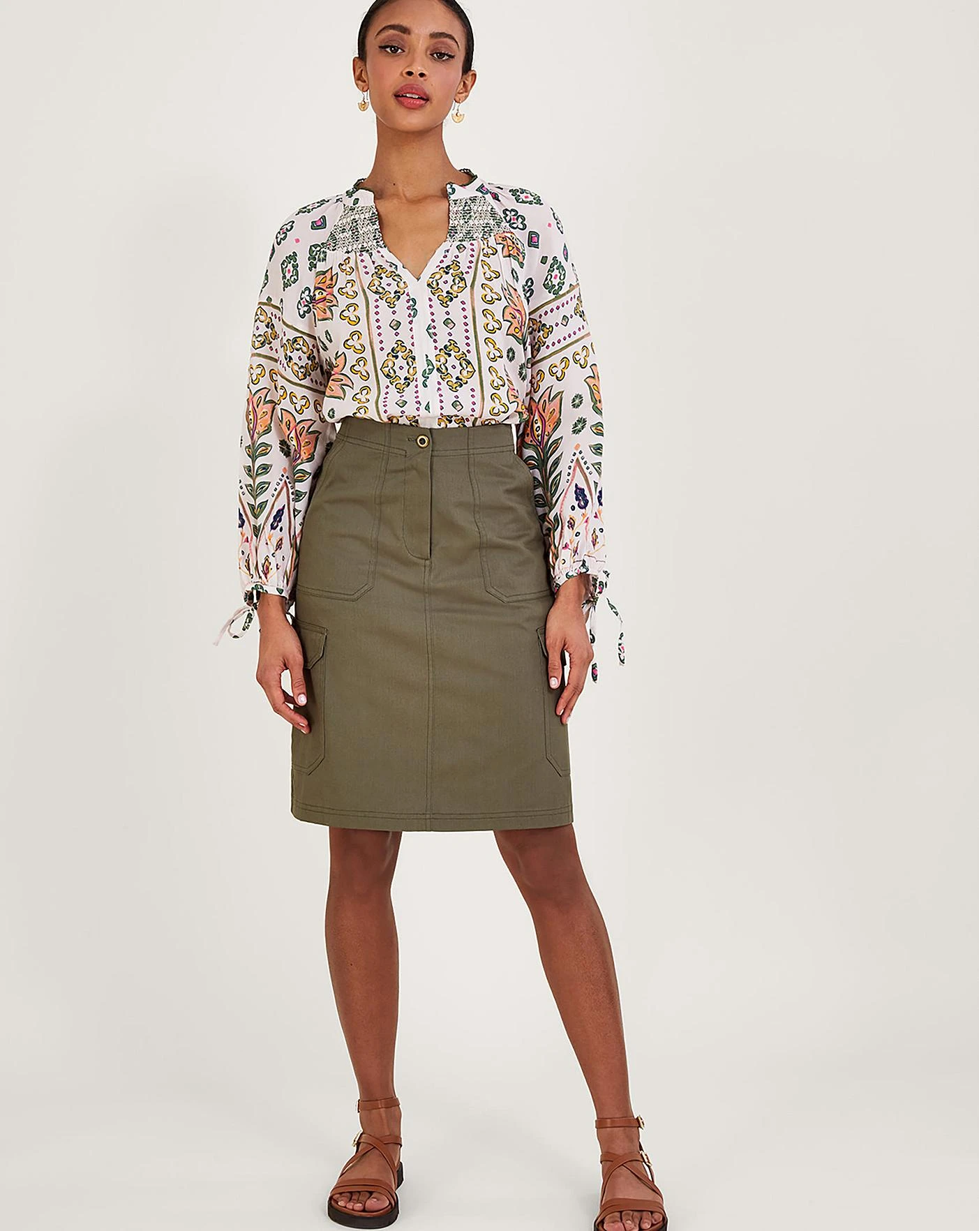 Monsoon Plain Longline Cargo Skirt 2 Monsoon Plain Longline Cargo Skirt - Image 2