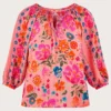Monsoon Alina Flower Shirred Blouse