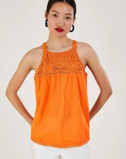 Monsoon Crochet Neckline Halter Top -Cheap Vextalia Store ru947 54158715 2