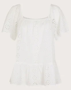 Monsoon Plain Schiffli Top