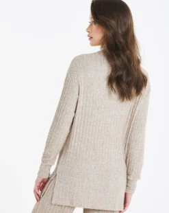 Oatmeal Ribbed Tunic -Cheap Vextalia Store t01hb004733w