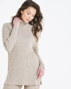 Oatmeal Ribbed Tunic -Cheap Vextalia Store t01hb004734w