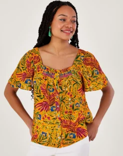 Monsoon Floral And Palm Short Sleeve Top 6 Monsoon Floral And Palm Short Sleeve Top -Cheap Vextalia Store uj164 54293014 2