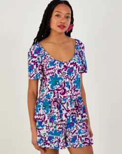 Monsoon Fire Flower Short Sleeve Top -Cheap Vextalia Store uj166 54315302 2