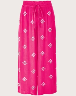 Monsoon Embroidered Motif Wide Trousers