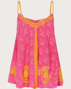 Monsoon Print Woven Strap Cami Top