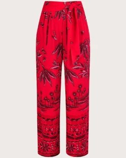 Monsoon Pedra Palm Print Trousers