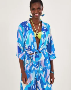 Monsoon Tie Front Swirl Print Crop Top -Cheap Vextalia Store uj626 54156402 2