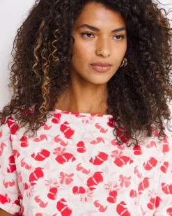 Pink Print Longline Boxy Top -Cheap Vextalia Store w01ch703743w