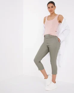 Amber Khaki Crop Jeggings