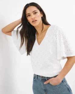 Stretch Jersey Broderie Top