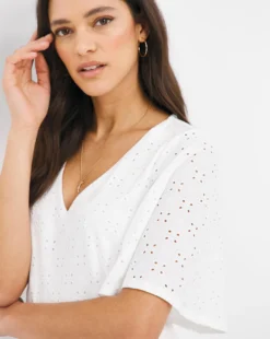 Stretch Jersey Broderie Top -Cheap Vextalia Store w01vg560739w