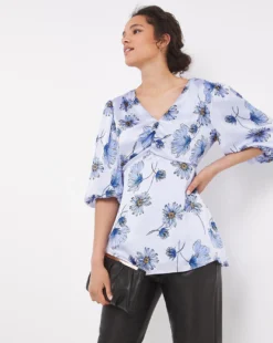 Joanna Hope Satin Print Blouse 9 Joanna Hope Satin Print Blouse -Cheap Vextalia Store w01wi137752w