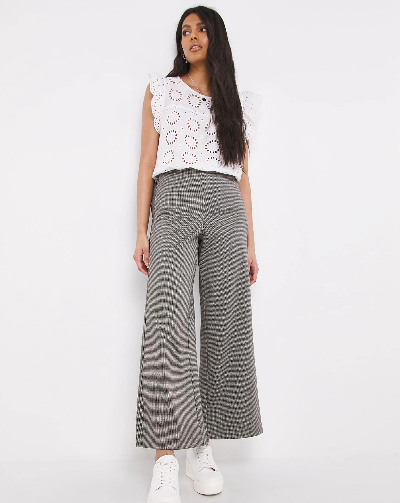 Gingham Wide Leg Trousers 1 Gingham Wide Leg Trousers