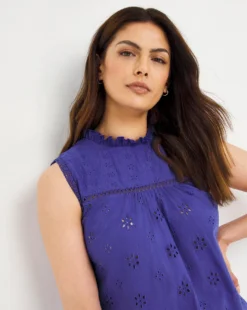 Julipa Broderie Front Jersey Back Top -Cheap Vextalia Store w07wg298726w