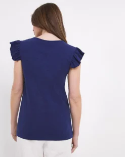 Julipa Embroidered Frill Sleeve T-Shirt -Cheap Vextalia Store w07wg788706w