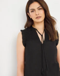 Julipa Sleeveless Tassle Blouse