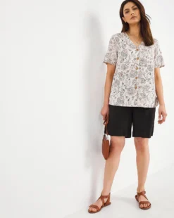 Julipa Floral Linen Blouse -Cheap Vextalia Store w07zz692726w