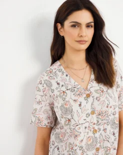 Julipa Floral Linen Blouse -Cheap Vextalia Store w07zz692728w