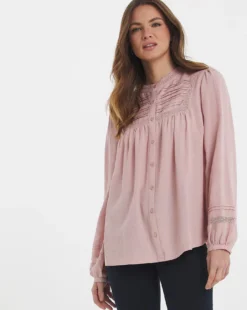 Julipa Full Sleeve Lace Trim Blouse