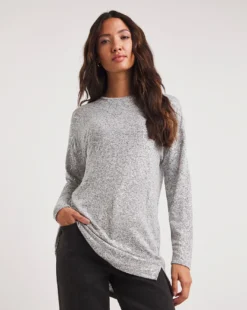 Grey Sequin Knit Look Split Hem Tunic 6 Grey Sequin Knit Look Split Hem Tunic -Cheap Vextalia Store x01ai797739w